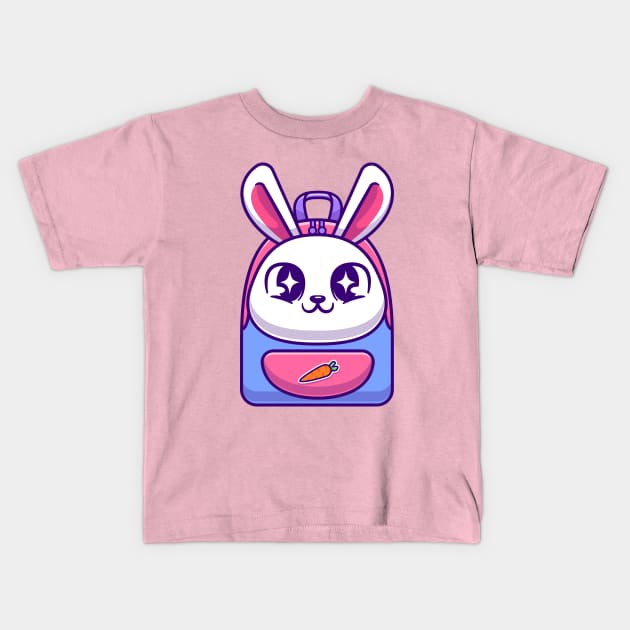 Cute Rabbit Bag Cartoon Kids T-Shirt by Catalyst Labs